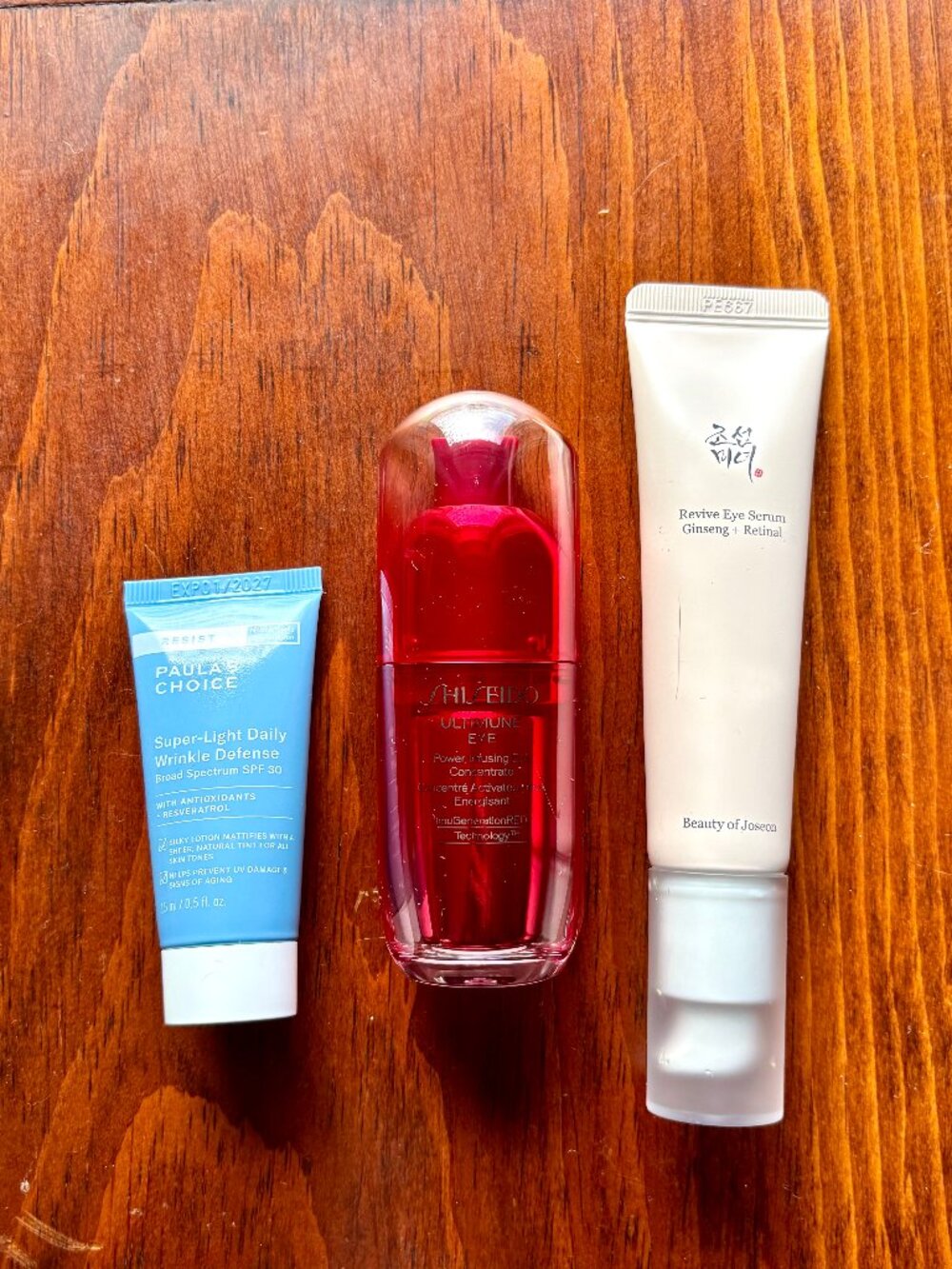 Bundle: Shiseido Ultimune & Beauty of Joseon Eye treatments (w/ Paula's Choice)